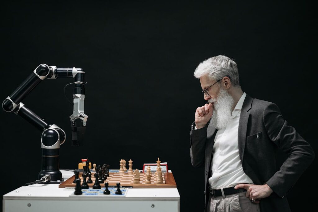 robot playing chess